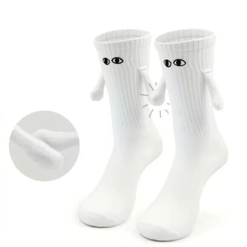 Funny Magnetic Ghost Couple Socks Universal Size Unisex 3D Cotton Holding Hands
